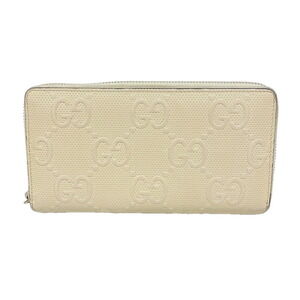 Gucci GG Embossed Leather Long Wallet, 625558, Ivory, Men's